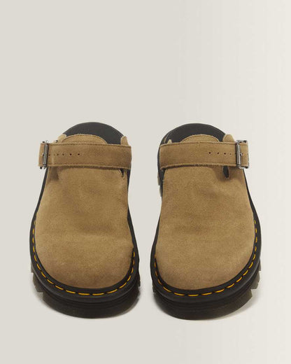 Zebzag Suede Casual Slingback Platform Mules — Savannah Tan