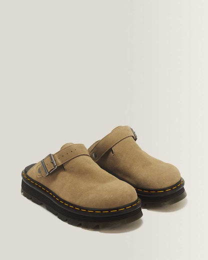 Zebzag Suede Casual Slingback Platform Mules — Savannah Tan