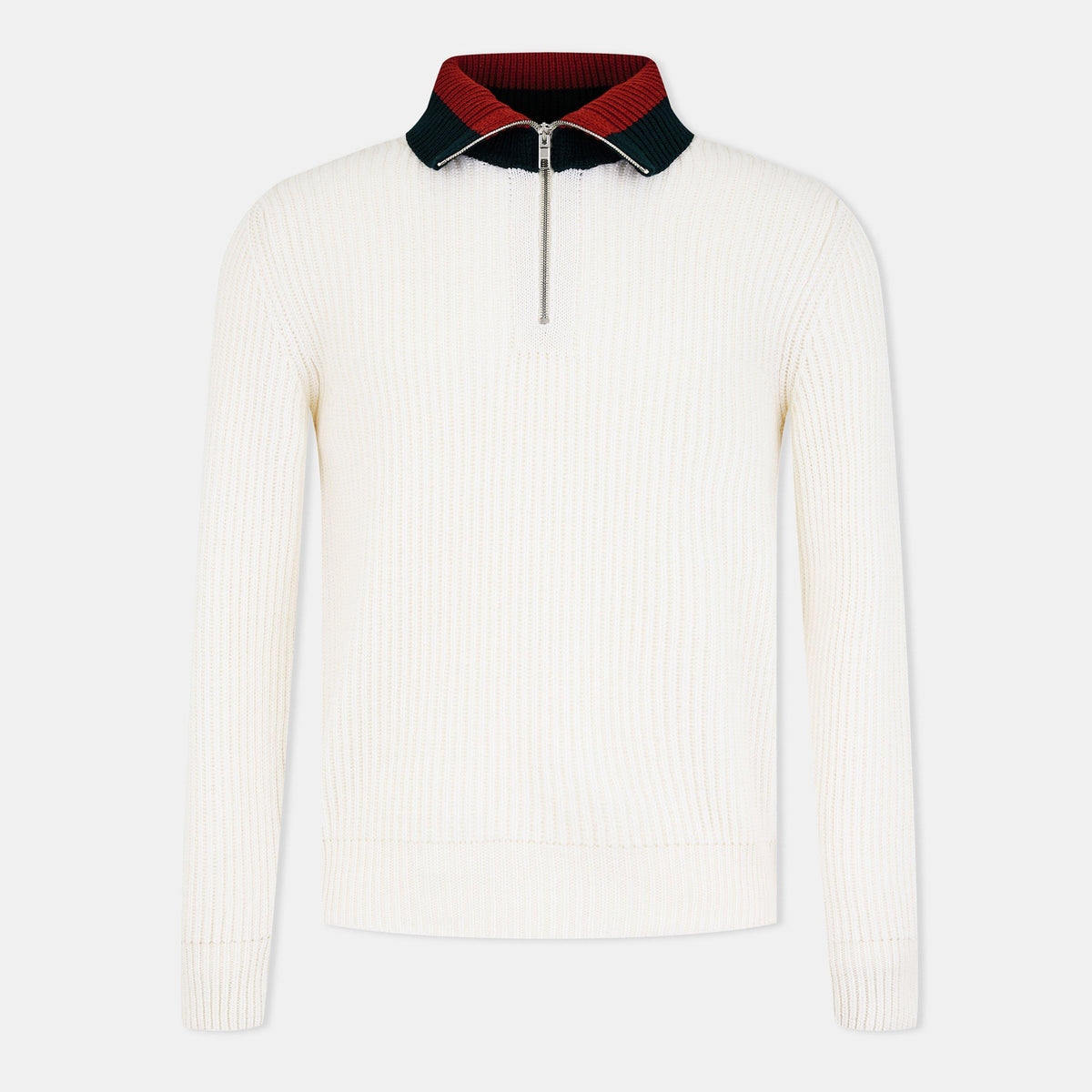 Knitted Quarter Zip Web Jumper