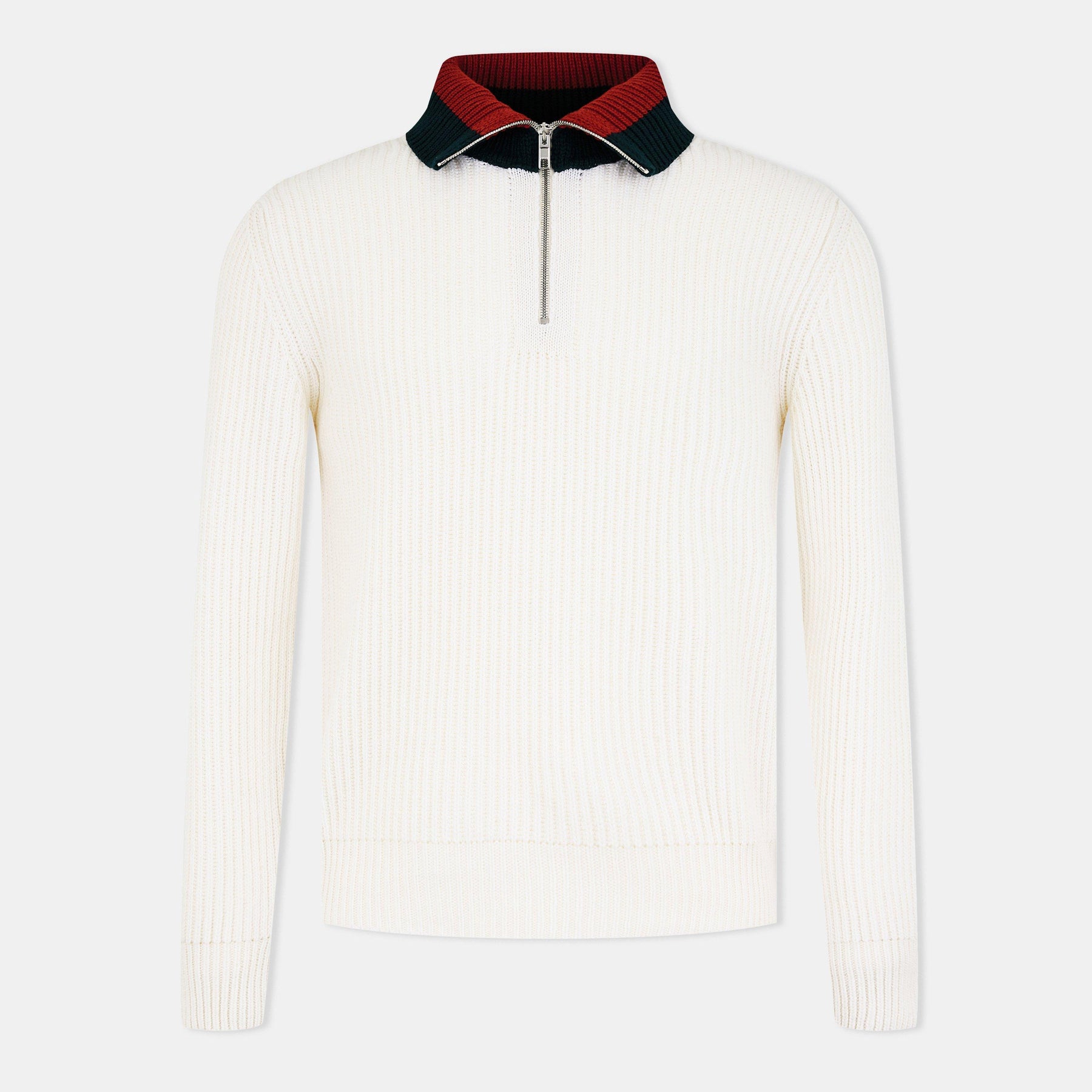 Knitted Quarter Zip Web Jumper