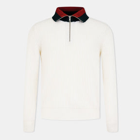 Knitted Quarter Zip Web Jumper