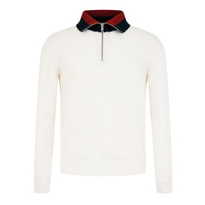 Knitted Quarter Zip Web Jumper