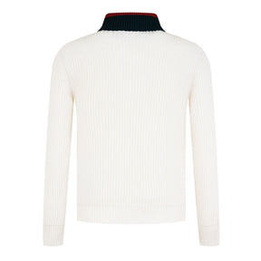 Knitted Quarter Zip Web Jumper