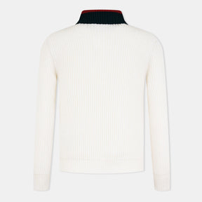 Knitted Quarter Zip Web Jumper