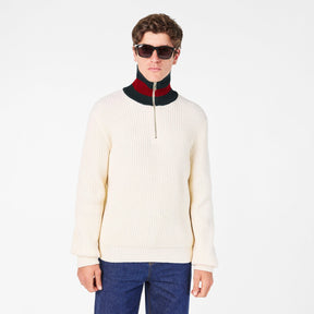 Knitted Quarter Zip Web Jumper