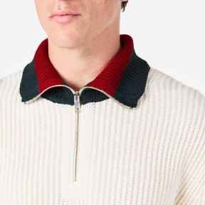Knitted Quarter Zip Web Jumper