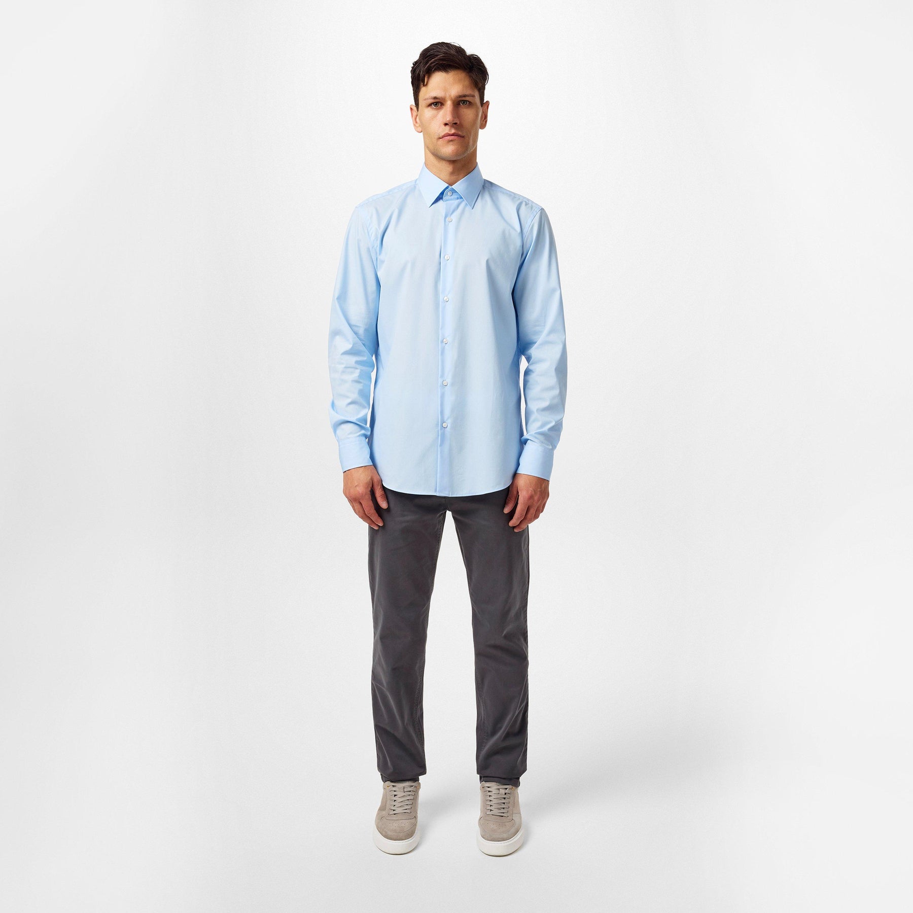 Men's Long Sleeve Plain Shirt