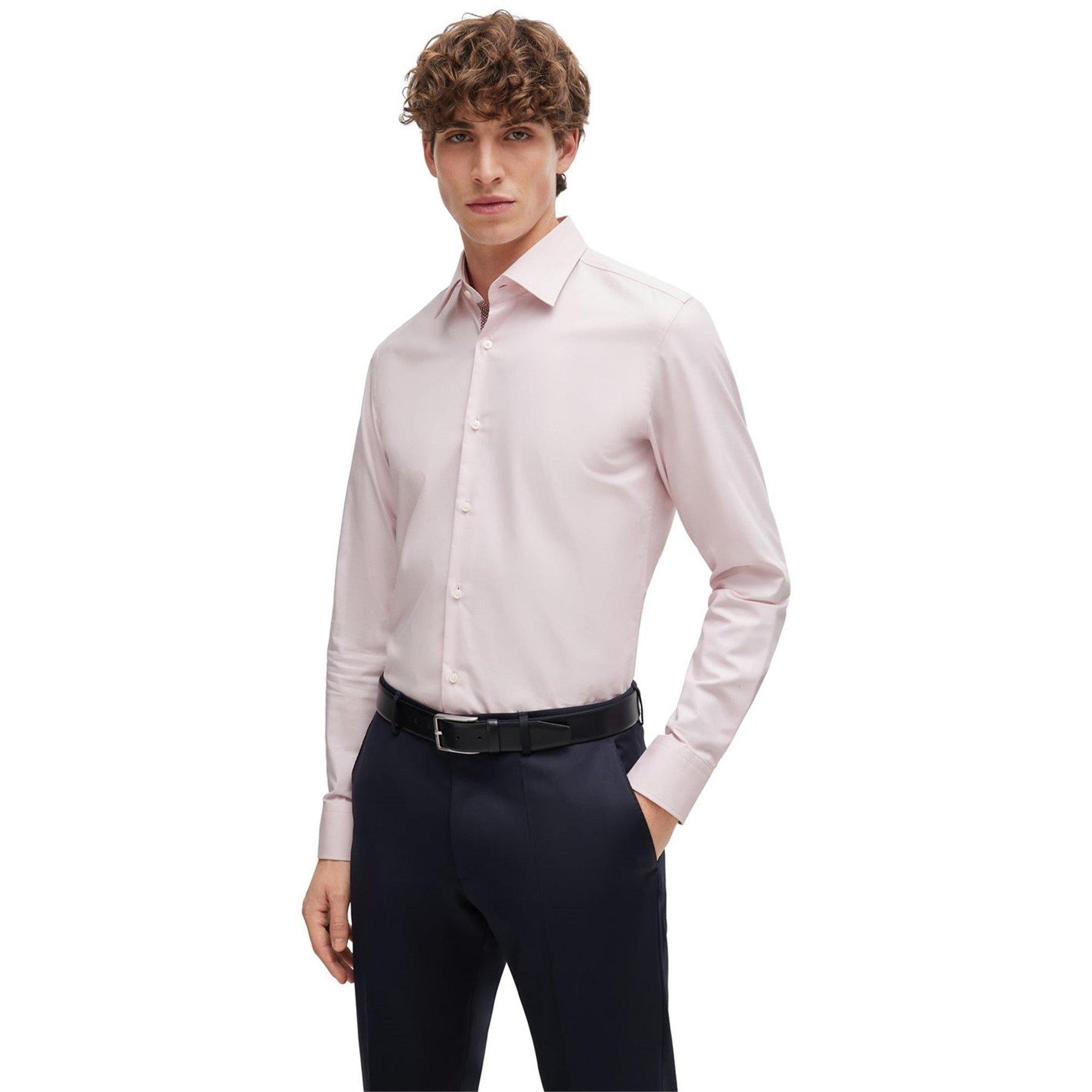 Men's HBB HHANK Trim Plain Long-Sleeve Shirt