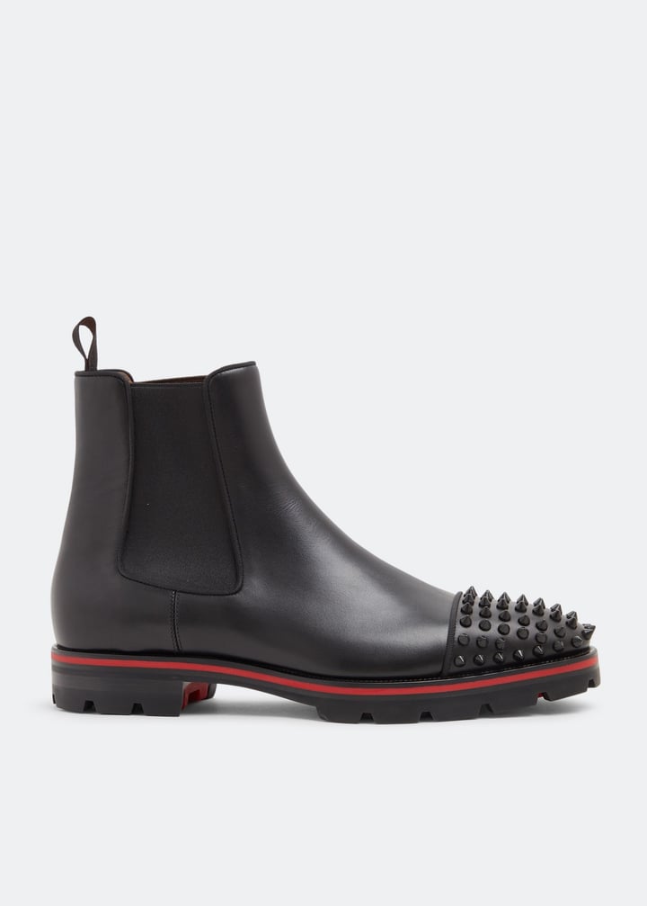 Christian Louboutin Spiked Leather Chelsea Boots – Black