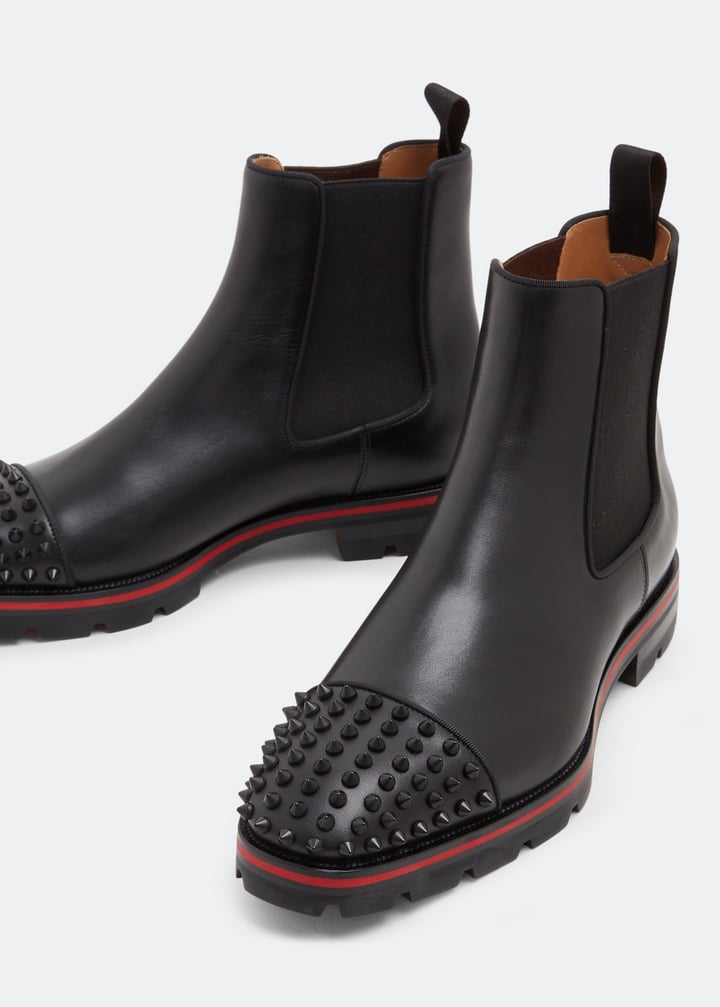 Christian Louboutin Spiked Leather Chelsea Boots – Black