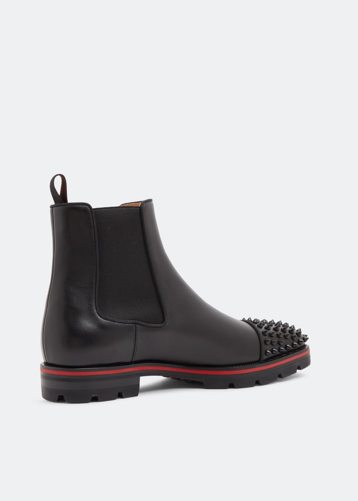 Christian Louboutin Spiked Leather Chelsea Boots – Black