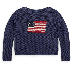 Flag Pointelle Cotton-Linen Jumper