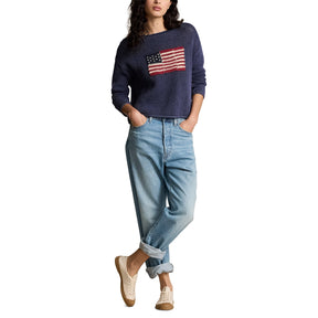 Flag Pointelle Cotton-Linen Jumper