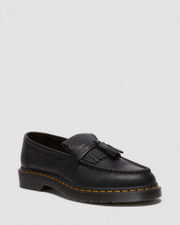 Adrian Yellow Stitch Ambassador Leather Loafers — Black