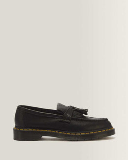Adrian Yellow Stitch Ambassador Leather Loafers — Black