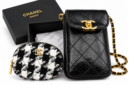 Black & Gold Hardware Make Up Bag & Coin Purse & Pouch VIP GIFT