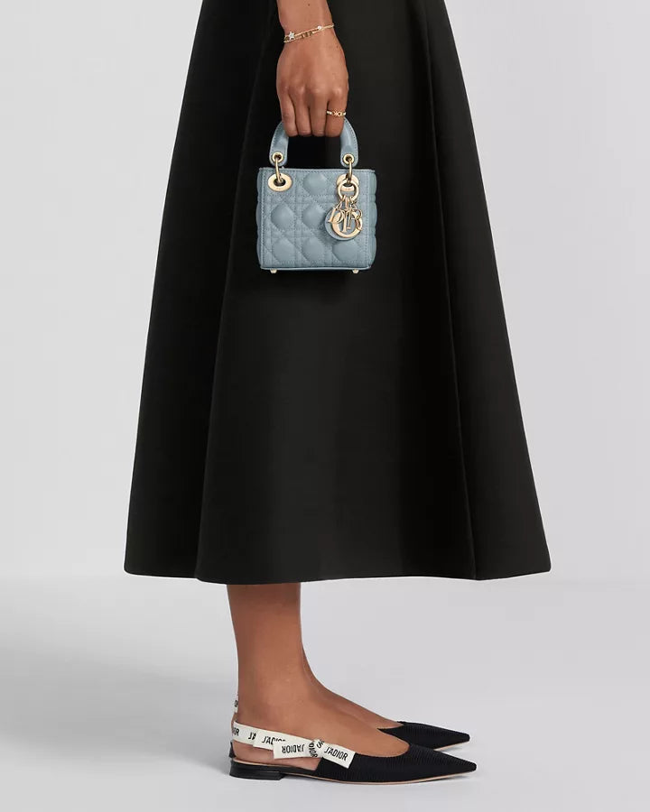 Lady Dior Micro Bag Cloud Blue Cannage Lambskin