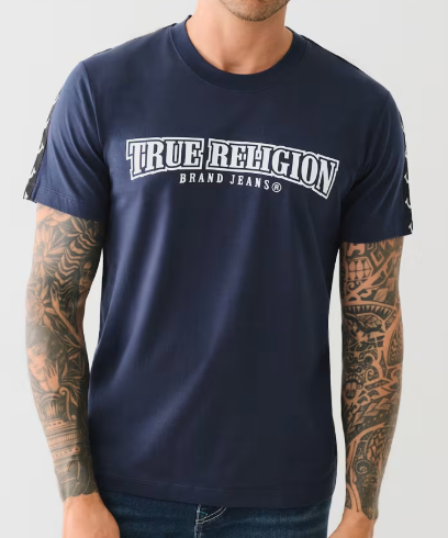 ARCHED LOGO TAPE TRIM TEE