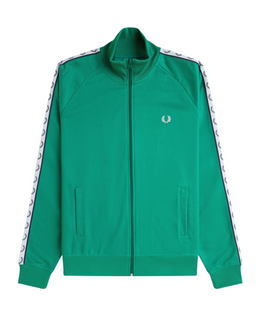 Fred Perry Taped Track Jacket Label Green