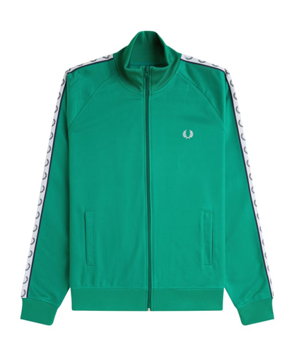 Fred Perry Taped Track Jacket Label Green