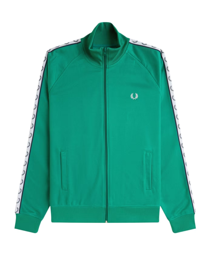 Fred Perry Taped Track Jacket Label Green