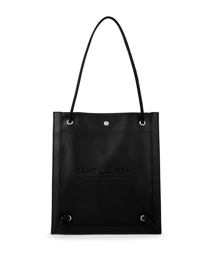 Flat Crossbody Bag Black Leather