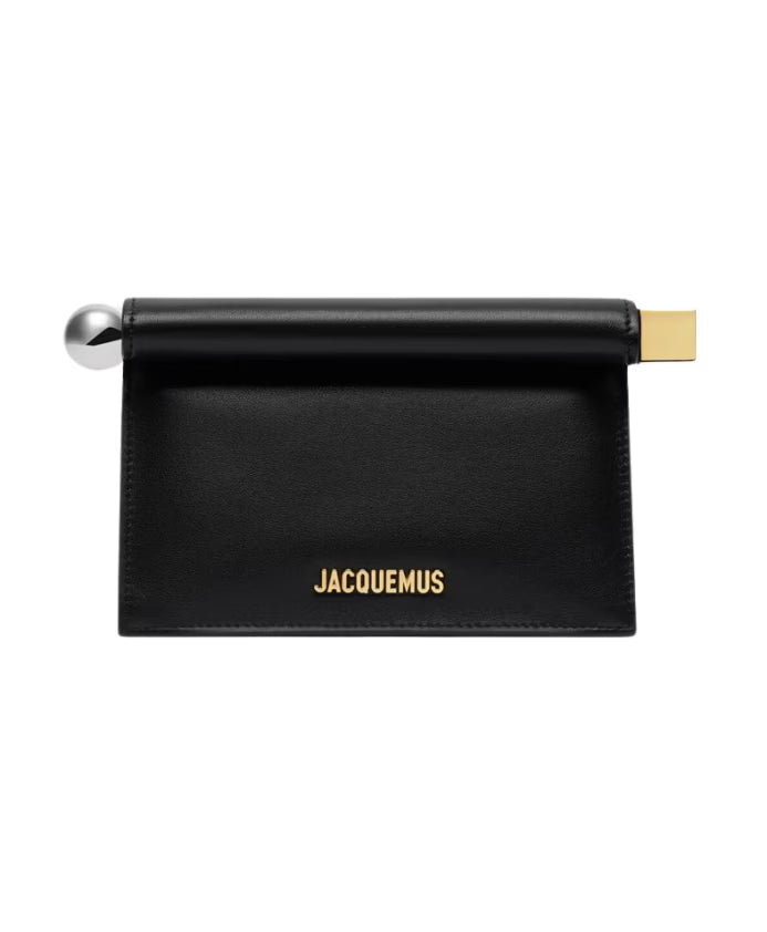 Petite Pochette Rond Carre Black Leather