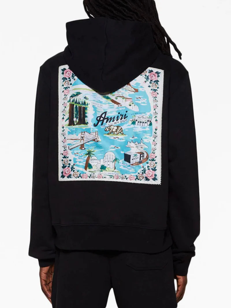 AMIRI CALIFORNIA HAWAIIAN HOODIE BLACK