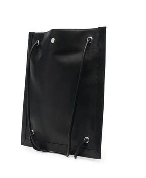 Flat Crossbody Bag Black Leather
