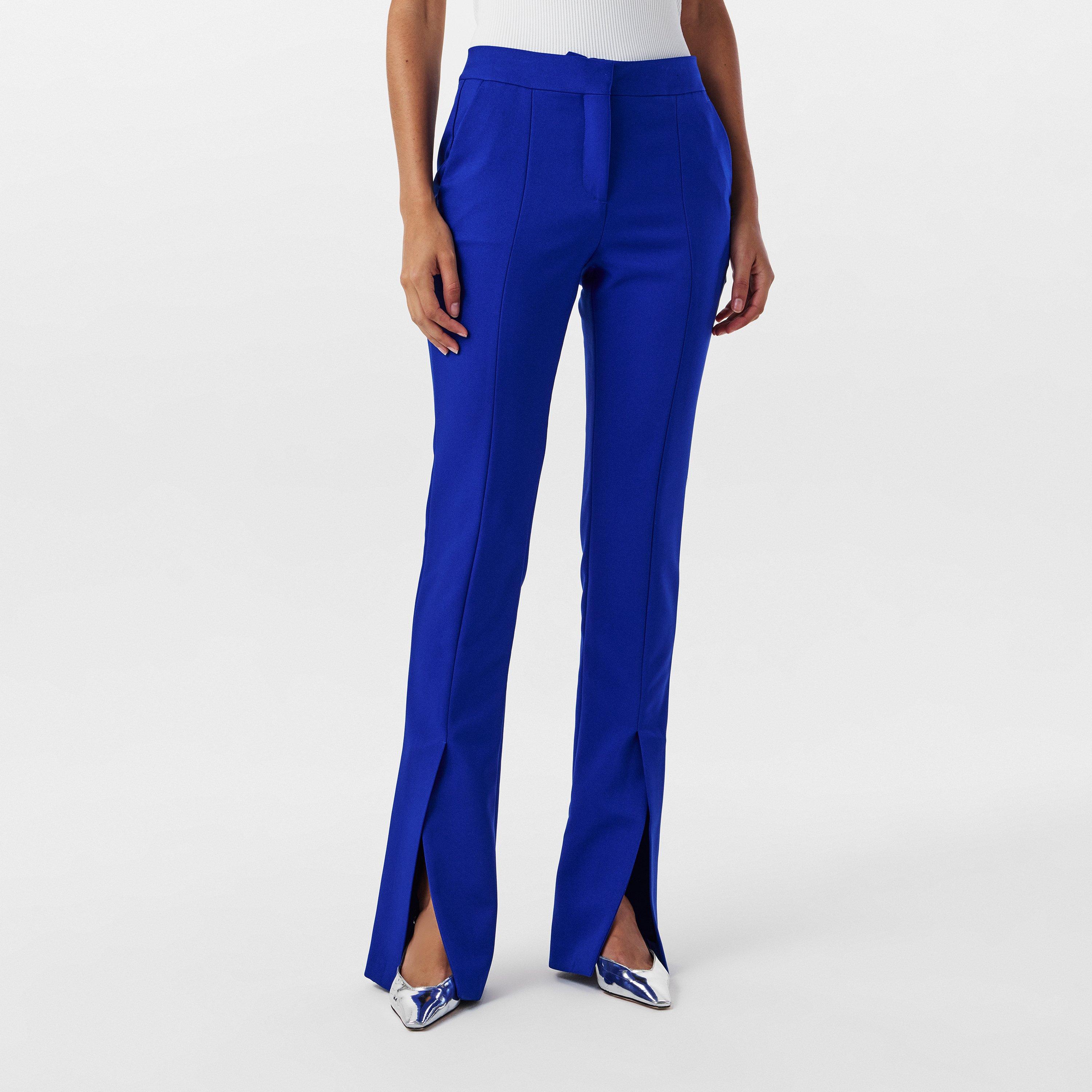 High Waisted Slim Fit Split Hem Trousers
