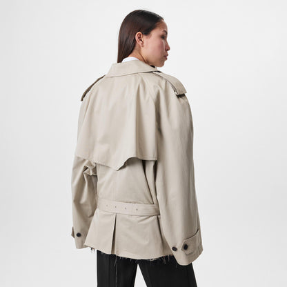 Short Cotton Long Sleeve Trench Coat