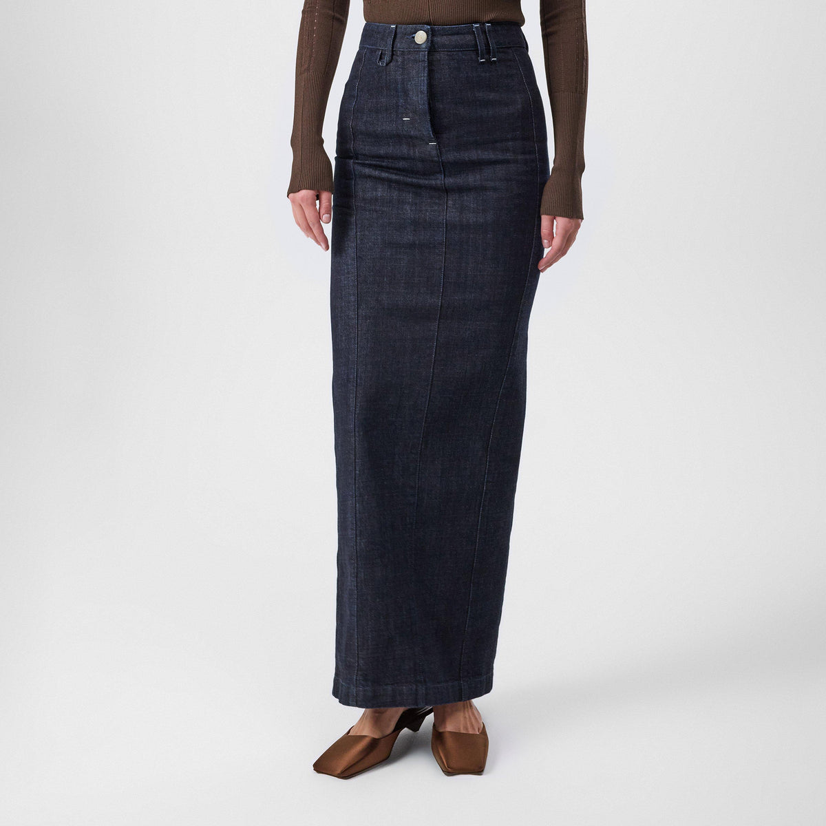 Denim Crayon Maxi Skirt