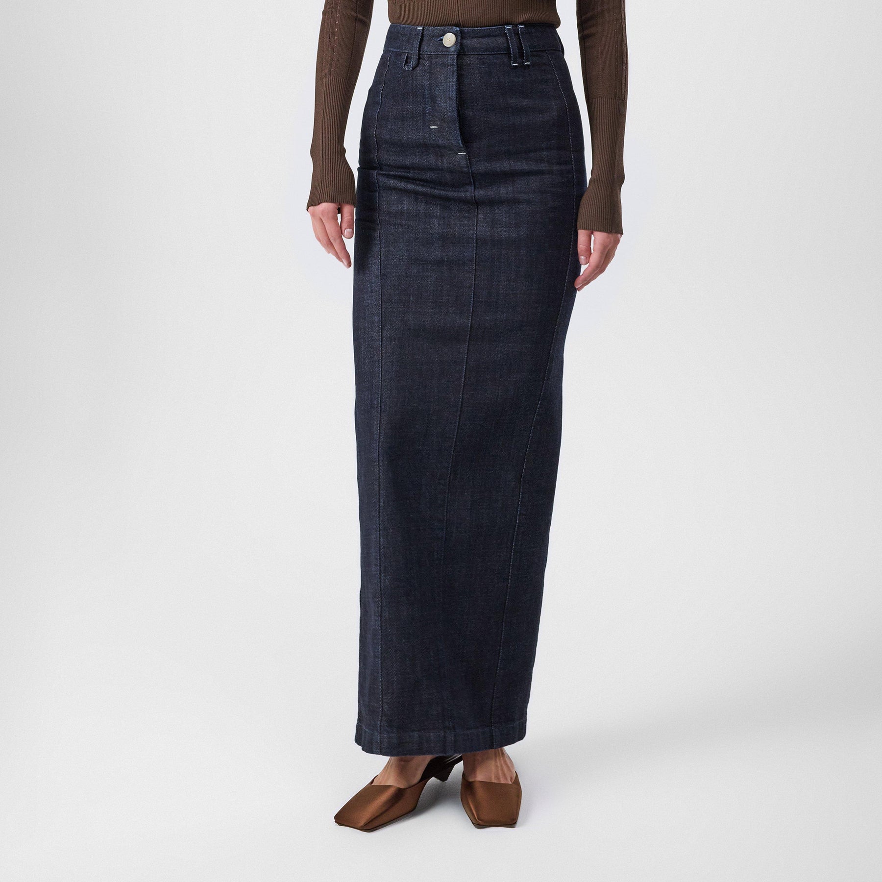 Denim Crayon Maxi Skirt
