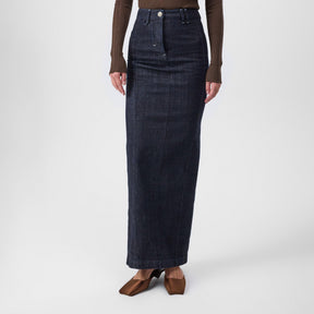 Denim Crayon Maxi Skirt