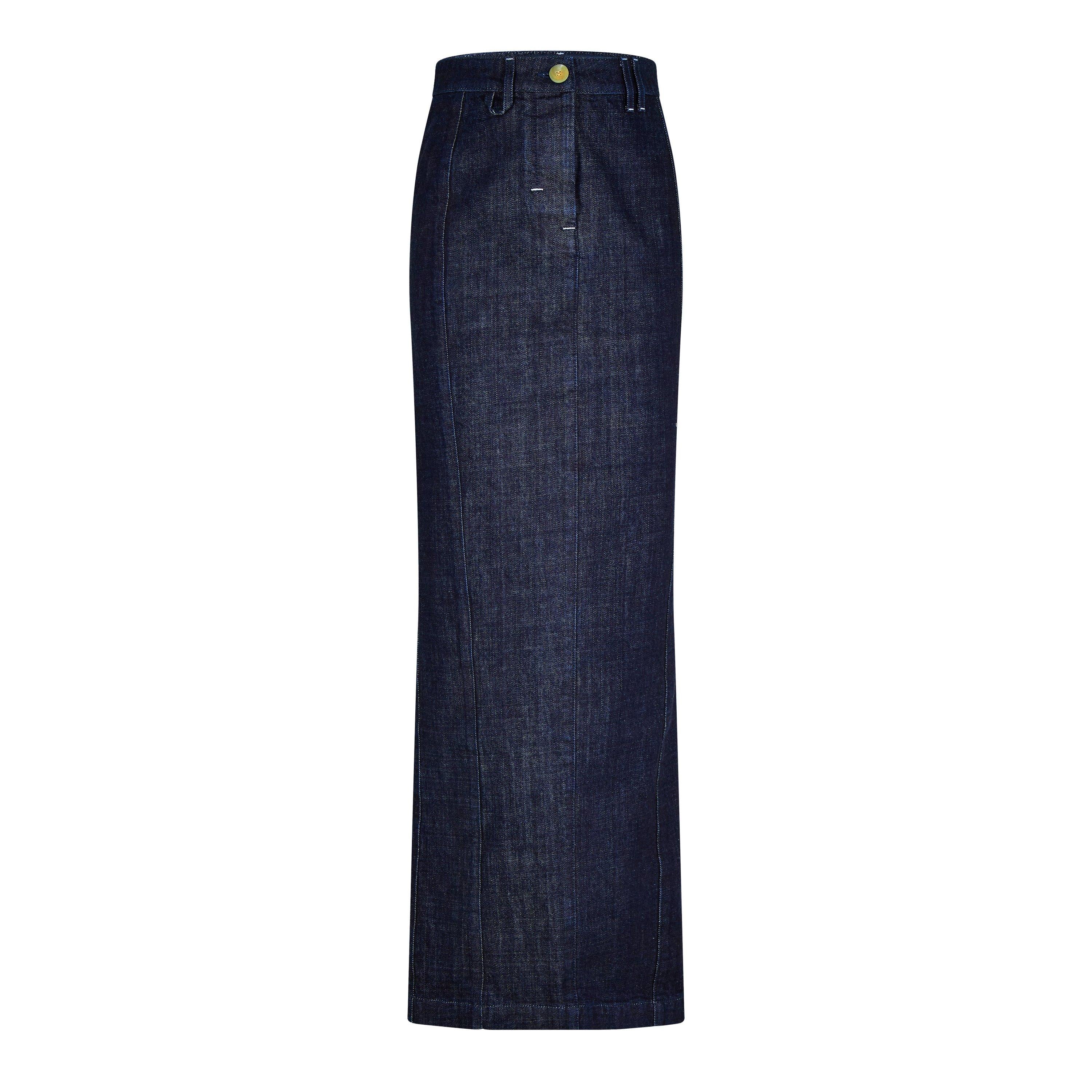 Denim Crayon Maxi Skirt