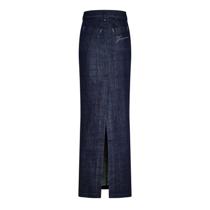 Denim Crayon Maxi Skirt