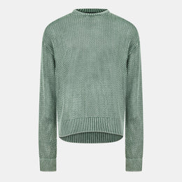 Open Gauge Knitted Lightweight Crew Neck Jumper