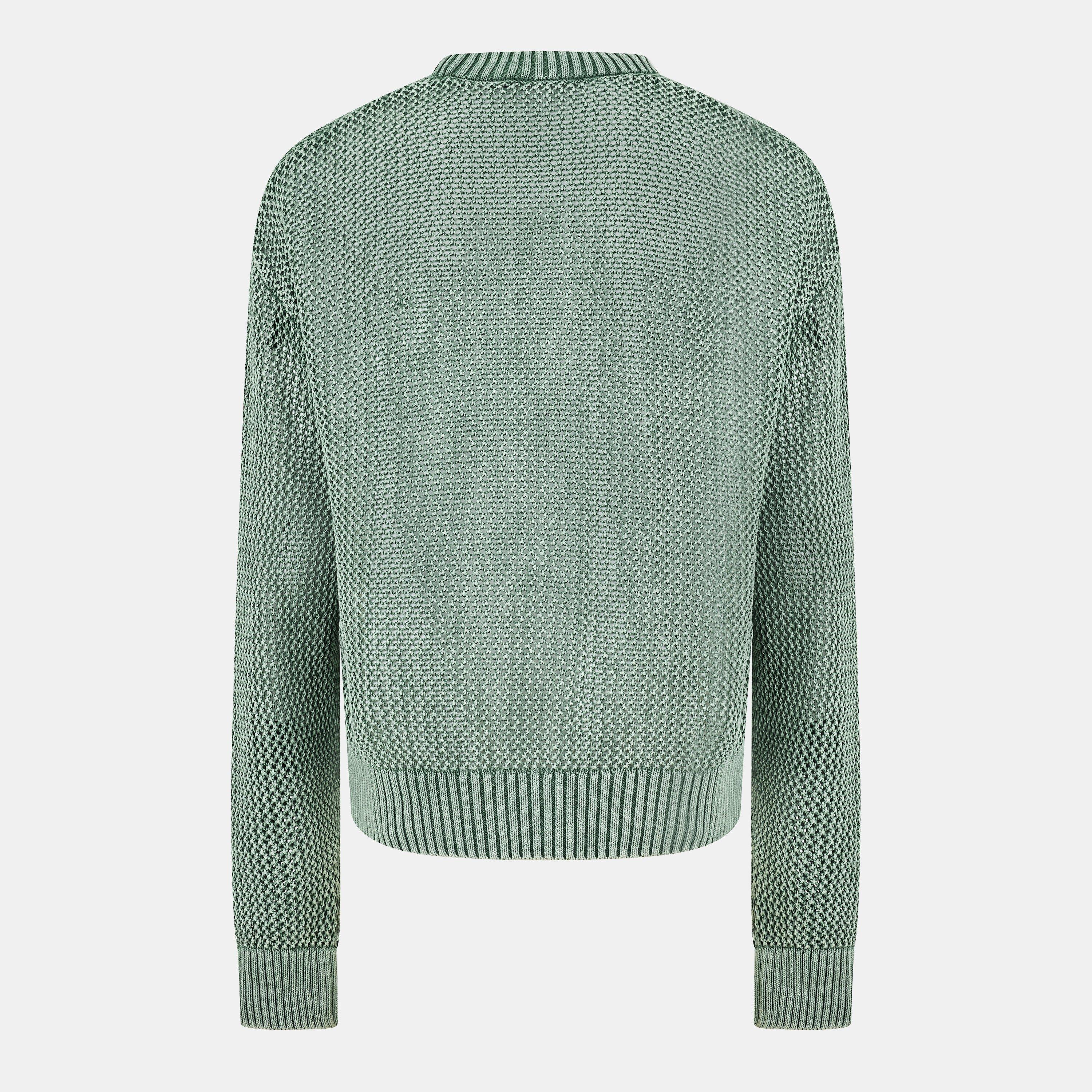 Open Gauge Knitted Lightweight Crew Neck Jumper