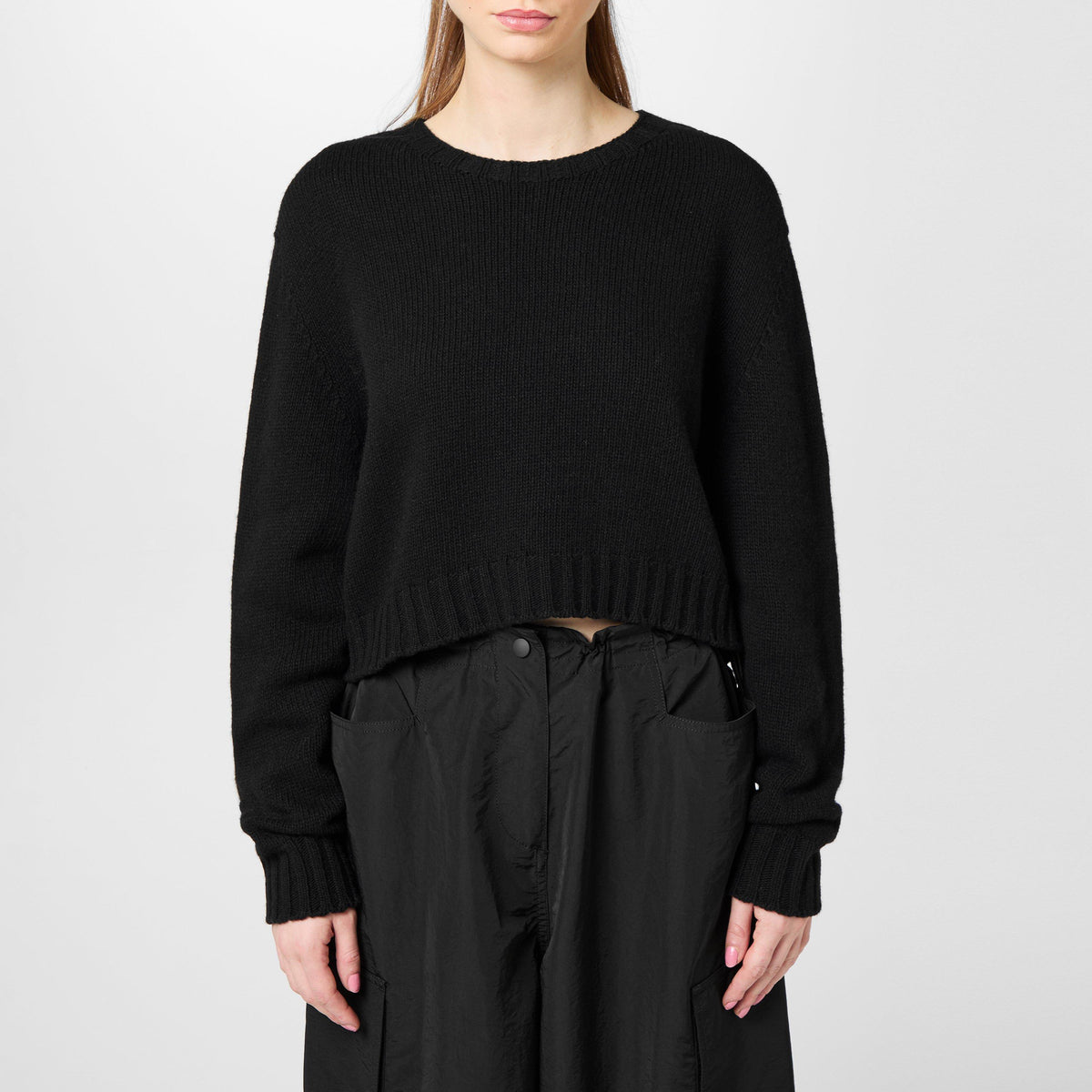 Curved Logo Cropped Sweater