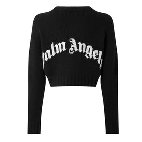 Curved Logo Cropped Sweater