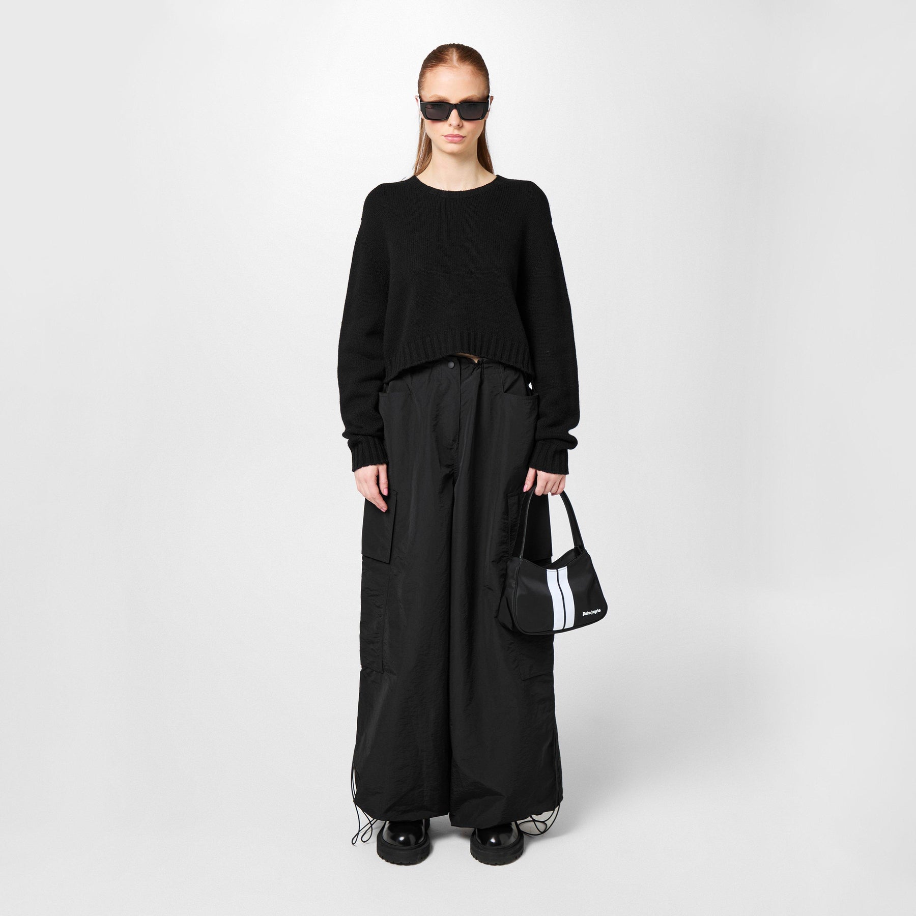 Curved Logo Cropped Sweater