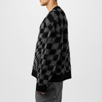 Men's Checkerboard Knit Jumper
