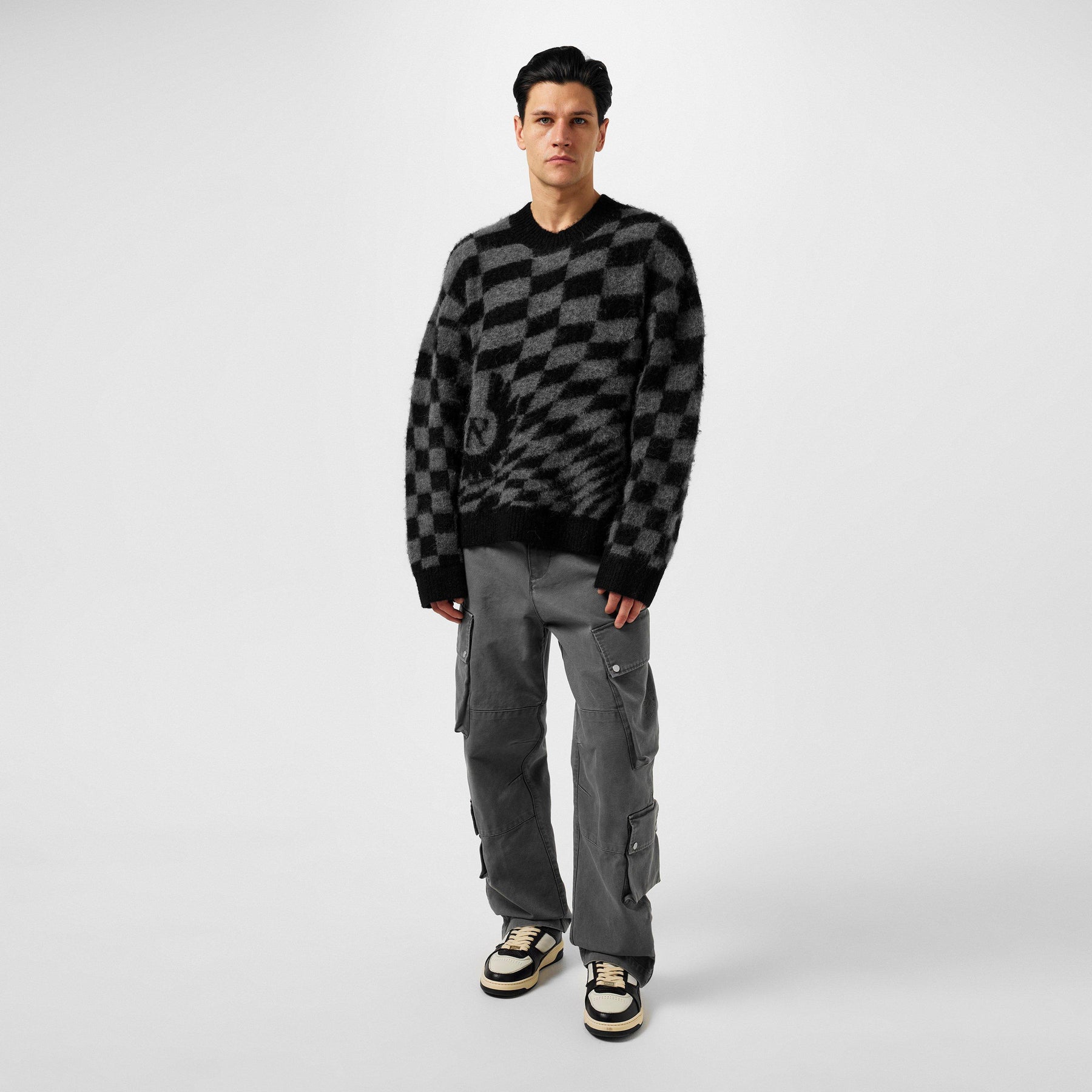 Men's Checkerboard Knit Jumper
