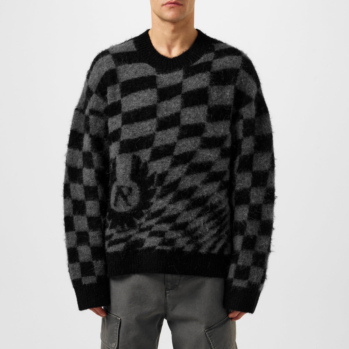 Men's Checkerboard Knit Jumper