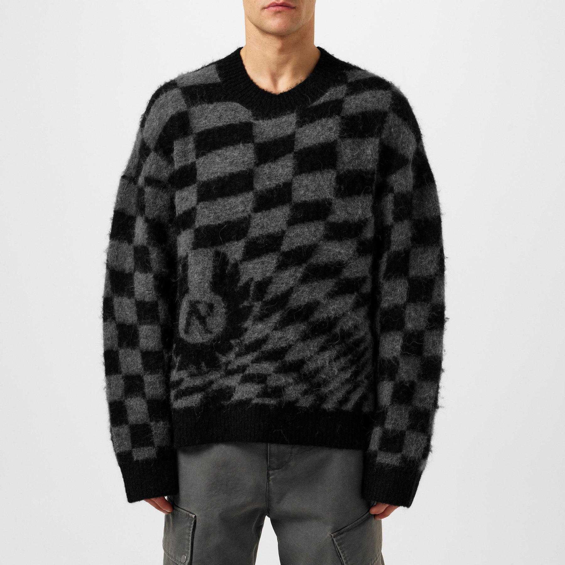 Men's Checkerboard Knit Jumper