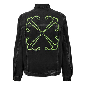 Black Arrow Outline Denim Jacket
