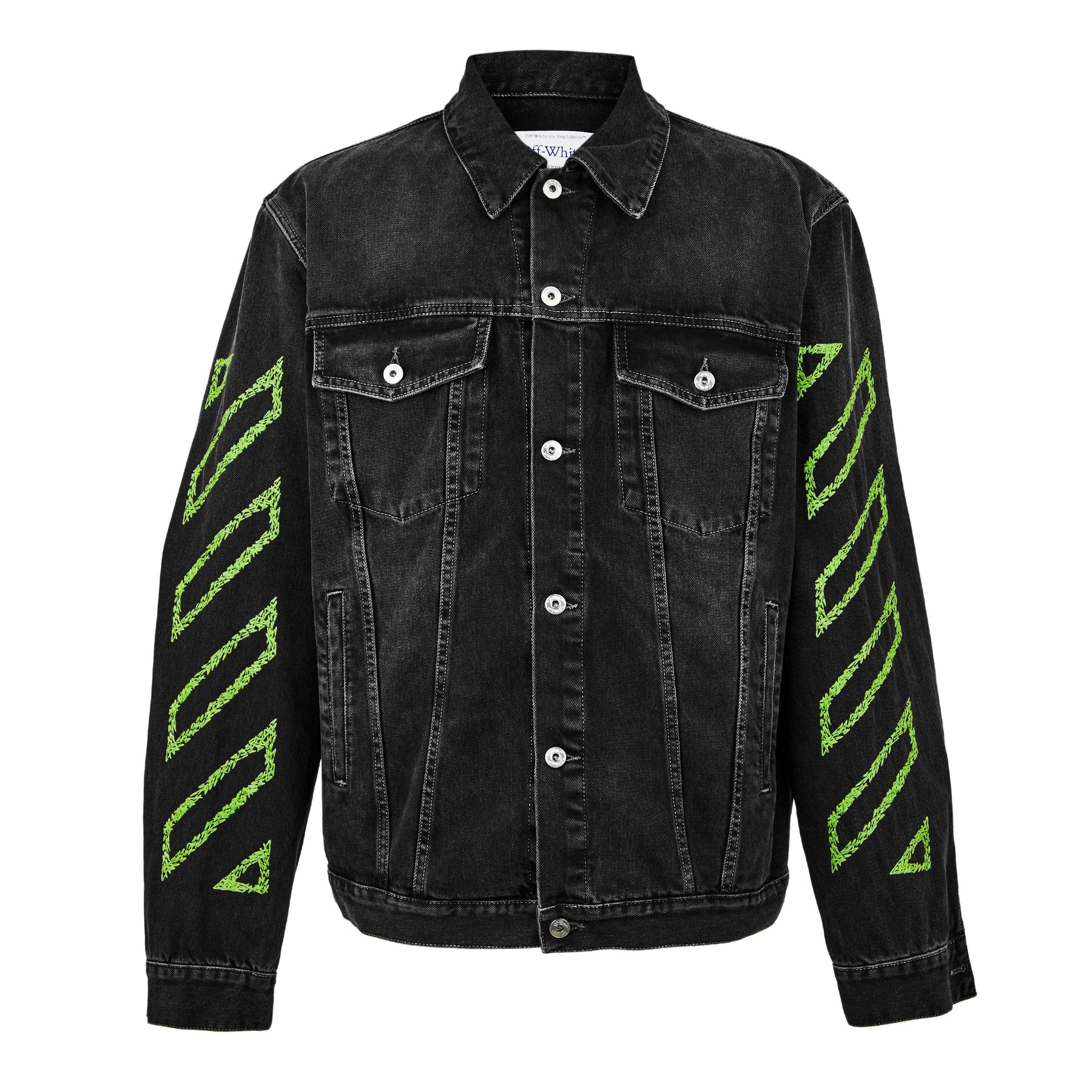Black Arrow Outline Denim Jacket