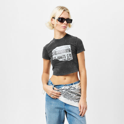Marble Cropped Fitted Baby Tee
