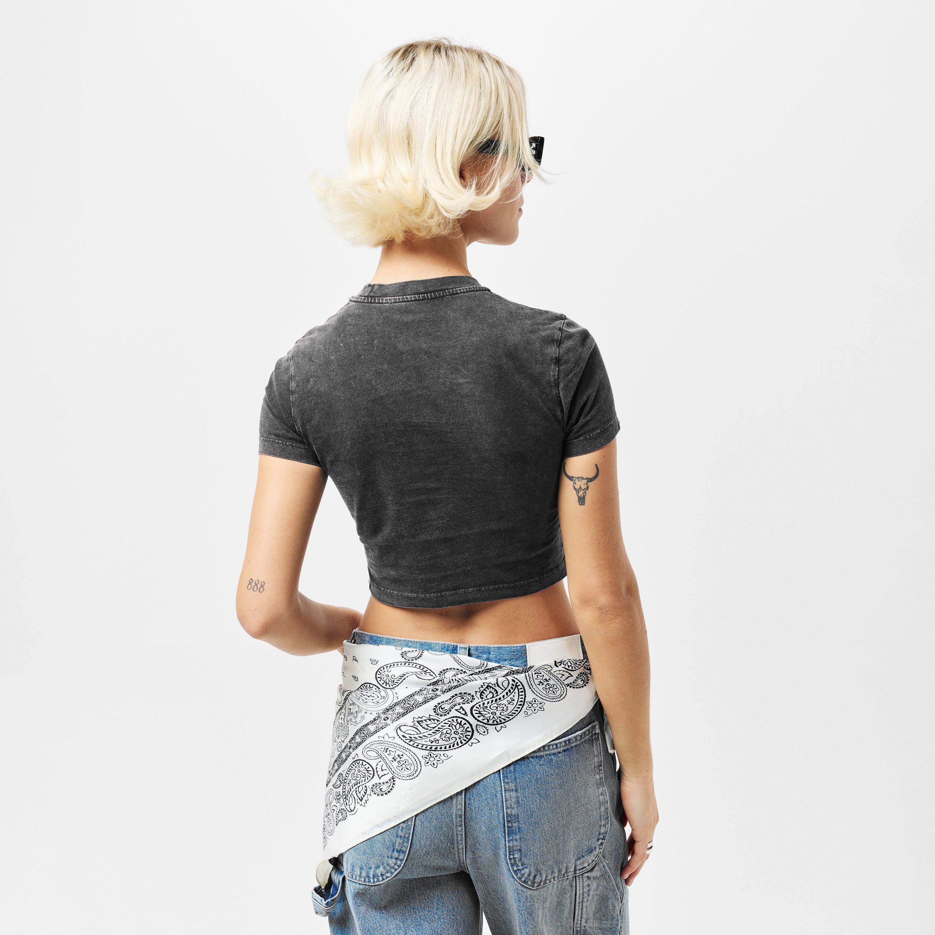 Marble Cropped Fitted Baby Tee
