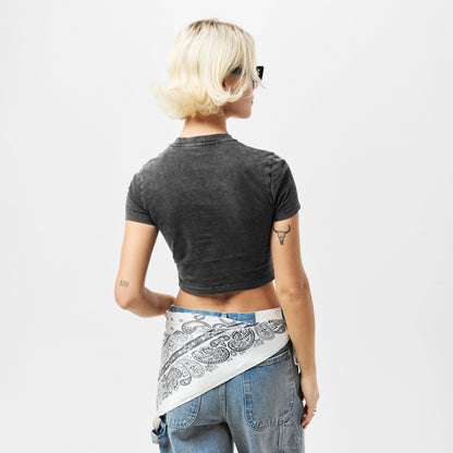 Marble Cropped Fitted Baby Tee